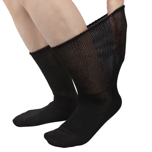 Extra Wide Non-Binding Socks | Premium Cushioned Mid-Calf Socks for Swollen Feet & Wide Calves