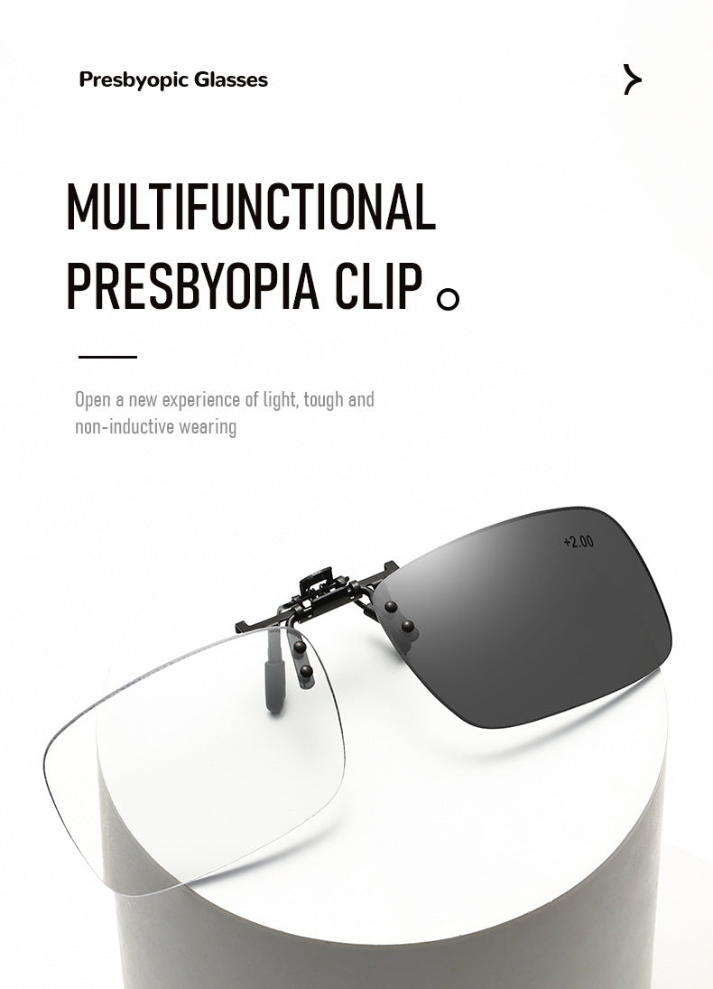 Photochromic Progressive Multifocal Clip-On Reading Glasses | Anti-Blue Light & Flip-Up Lenses