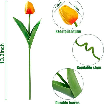 18-Stem Artificial Tulip Bouquet | Vibrant Faux Flowers for Home & Porch