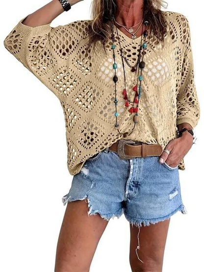 🐚 Limited Offer: 50% OFF | Bohemian Summer Crochet Pullover - Your Essential Beach Layer 🌊
