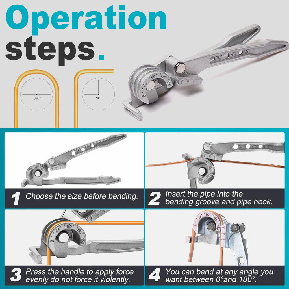 🔧 Heavy Duty 3-in-1 Tube Bender | 180° Pipe Bending Tool for Copper, Brass & Aluminum
