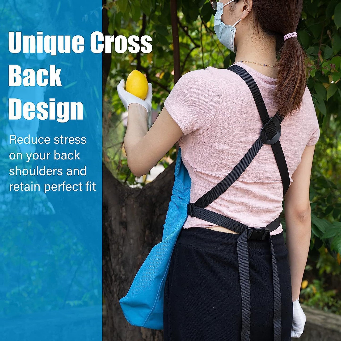 Premium Heavy-Duty Harvesting Apron | Hands-Free Gardening & Foraging Bag with Quick-Release Bottom