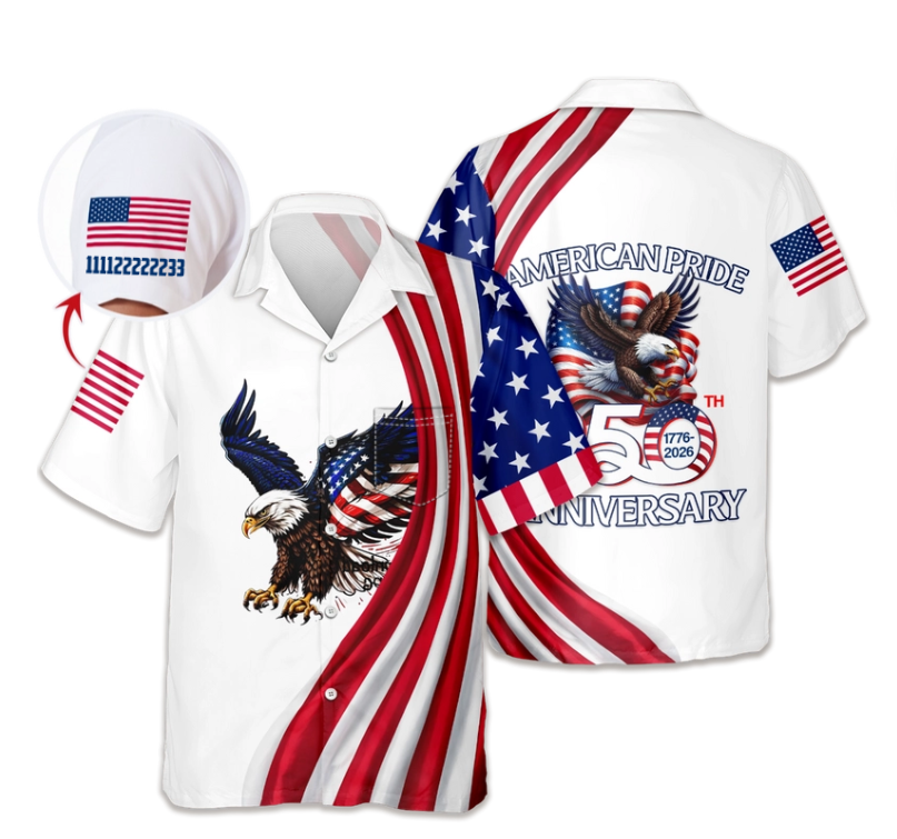 Custom Name American Pride Patriotic 250th Anniversary Eagle Hawaii Shirt