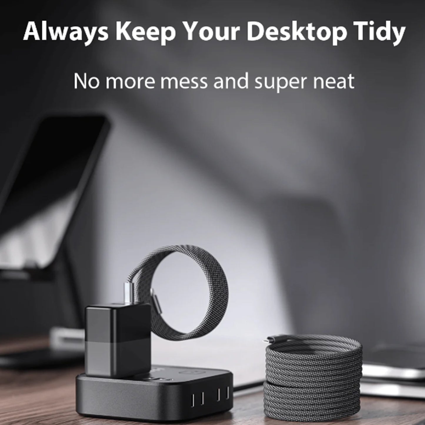 Magnetic retractable data cable
