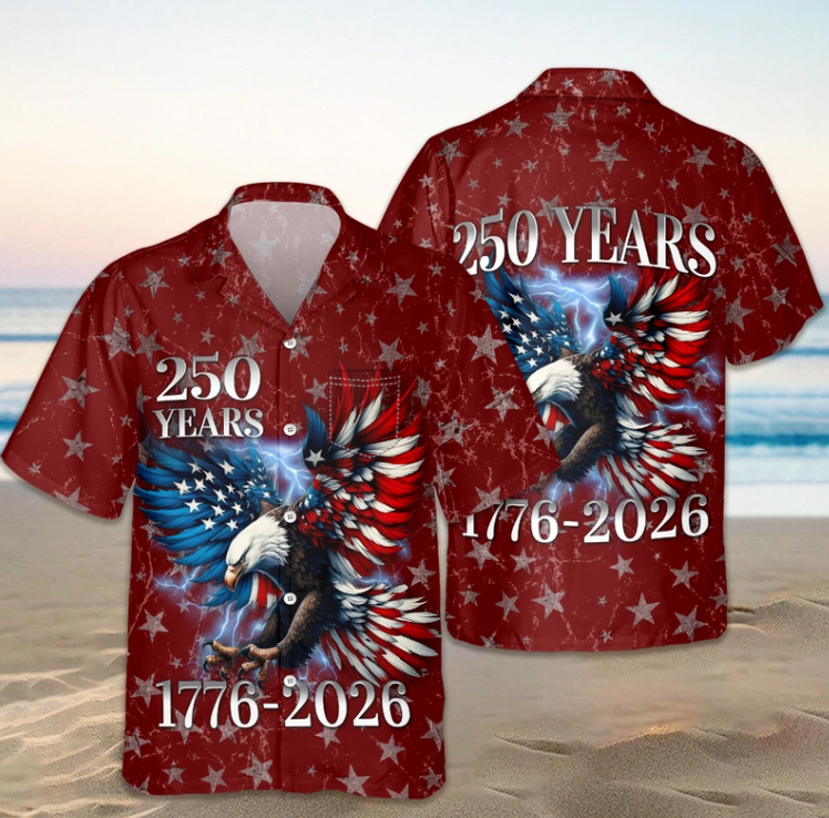 Personalized 250th Anniversary Eagle Patriotic American Hawaiian Shirts