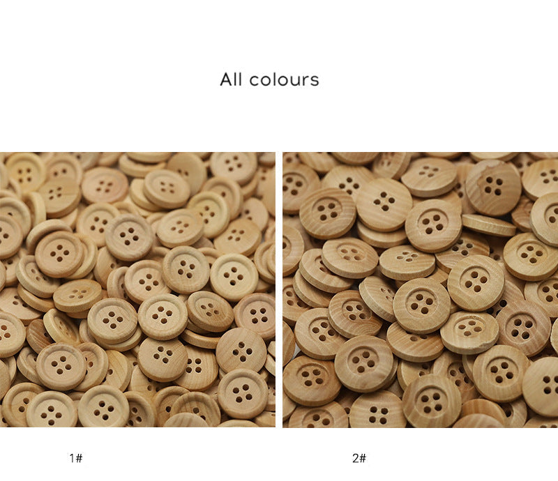 Natural Wood Buttons (2 & 4 Hole) — Sewing Supplies for Baby Clothes, Shirts & Cardigans