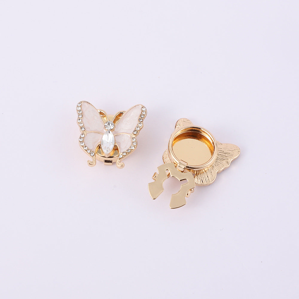 ✨ 3D Crystal Butterfly Cufflinks for Women | Elegant Rhinestone Shirt Collar Pin & Cuff Studs