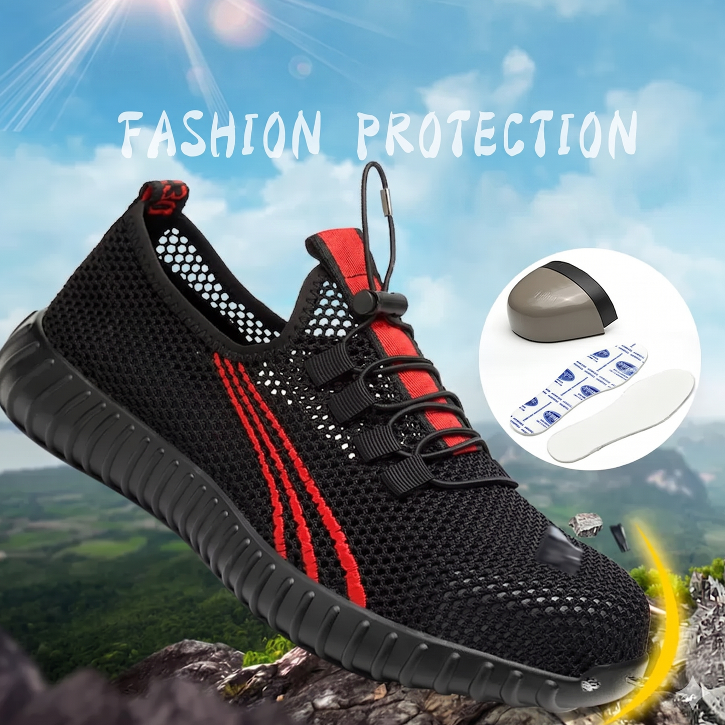 Men's Summer Breathable Safety Shoes — Anti-Smash & Puncture-Resistant