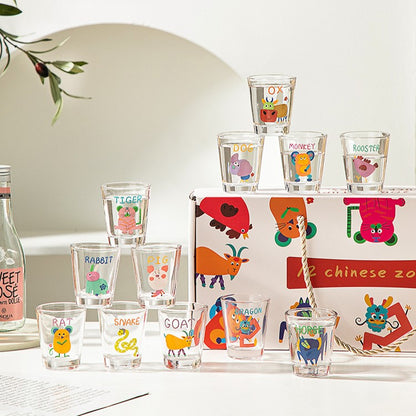 Kawaii Glass Shot Cups | Cute Cartoon Mini Glasses for Soju, Sake & Espresso
