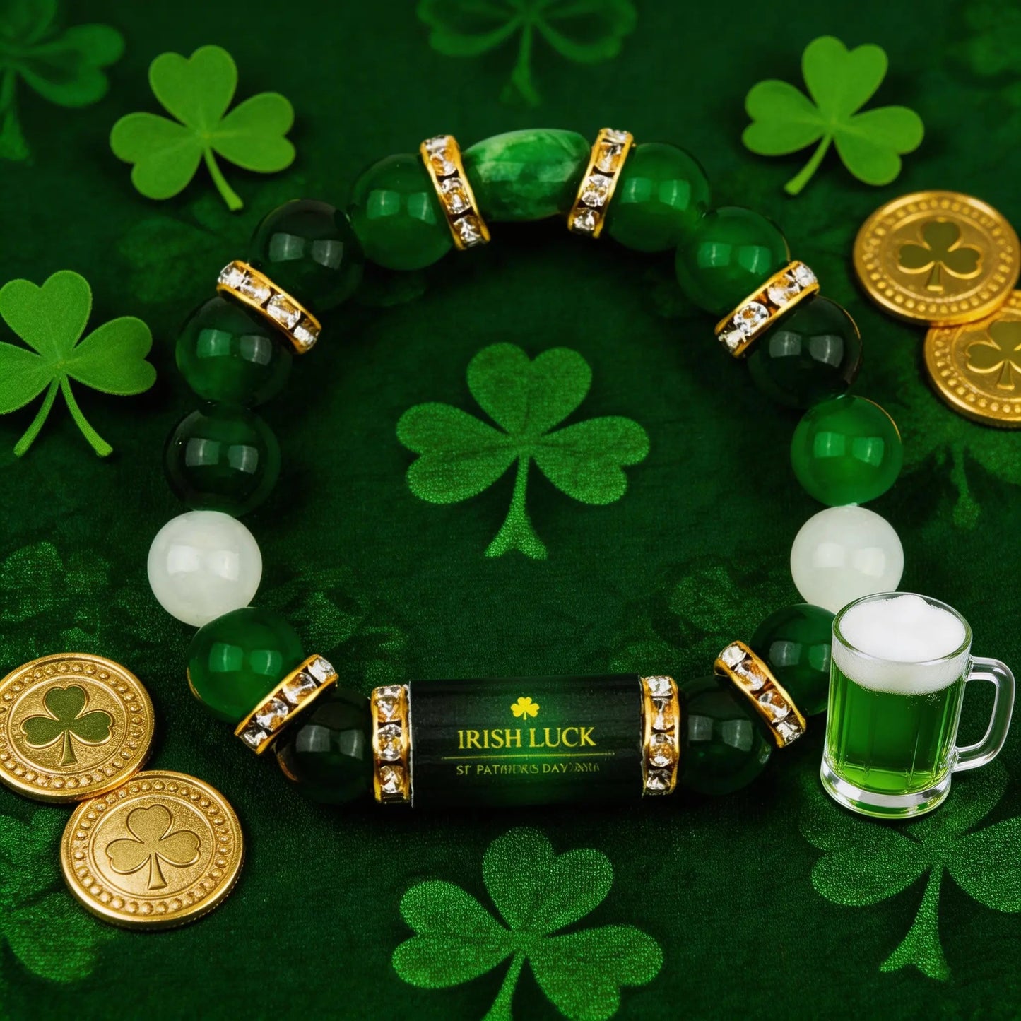 2026 Commemorative Natural Stone Beaded Bracelet | Walk for Peace & Irish Luck Editions