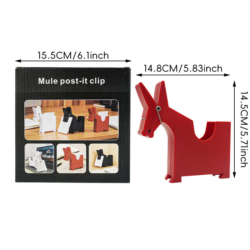 Quirky Mule Desk Memo Holder | Cute Animal Notepad Clip & Office Organizer