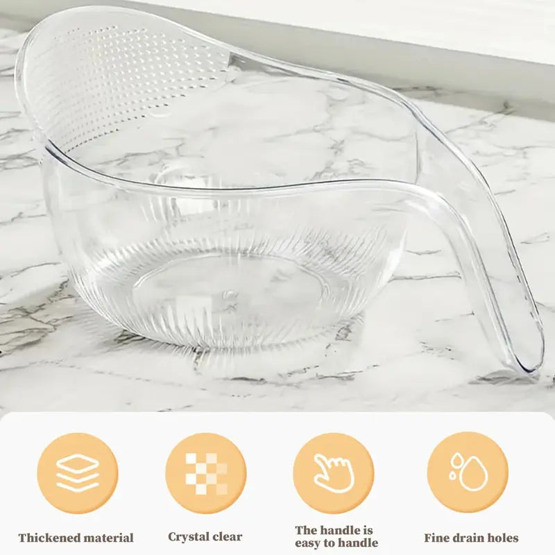 ✨ Crystal Clear Multifunctional Strainer Bowl | Wash Rice, Quinoa & Berries Effortlessly | Everyday Kitchen Essential