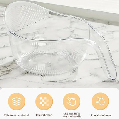 ✨ Crystal Clear Multifunctional Strainer Bowl | Wash Rice, Quinoa & Berries Effortlessly | Everyday Kitchen Essential