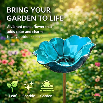 💖🌹Handmade Metal Flower Garden Stake🐦