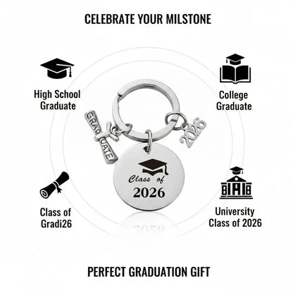 Class of 2026 Graduation Keychain Gift Set (Set of 3) - Perfect for Daughter, Son, Best Friends, High School & College Grads