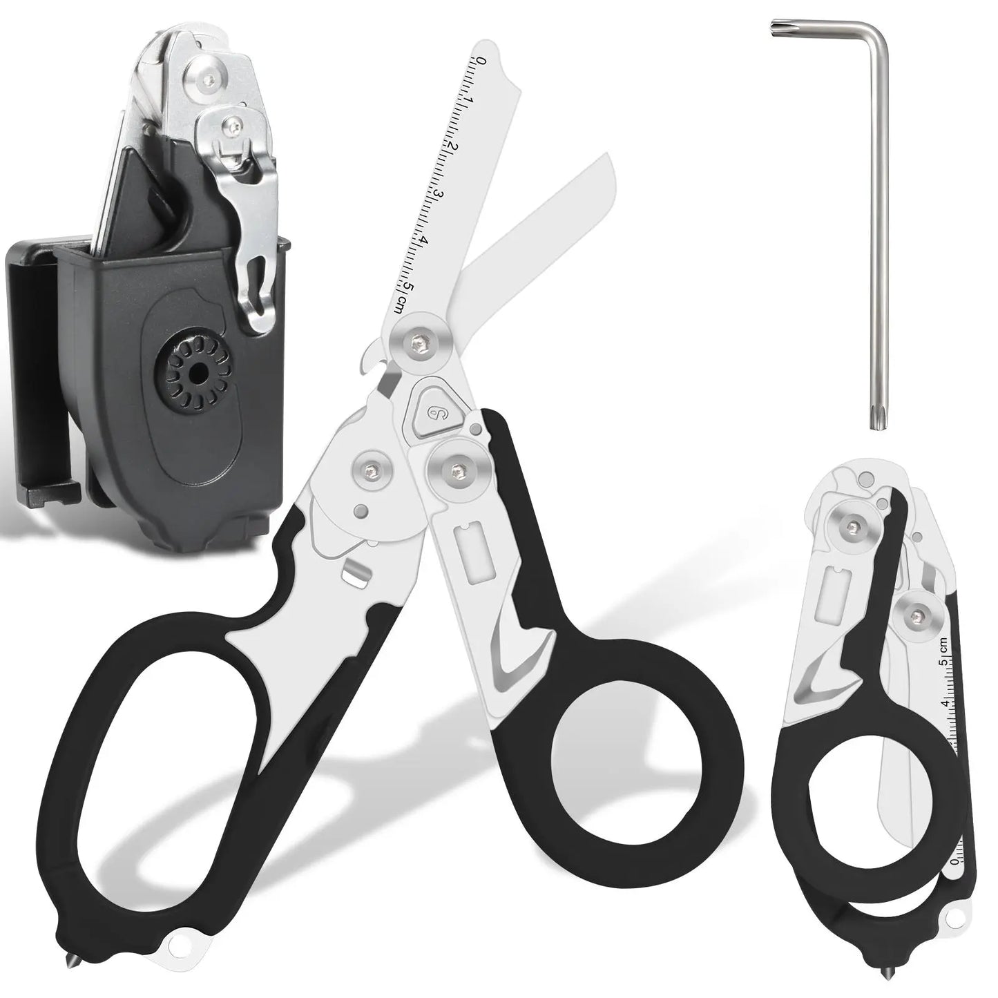 🚑 6-in-1 Tactical Folding Shears | Emergency Trauma Scissors & EDC Multi-Tool with Holster