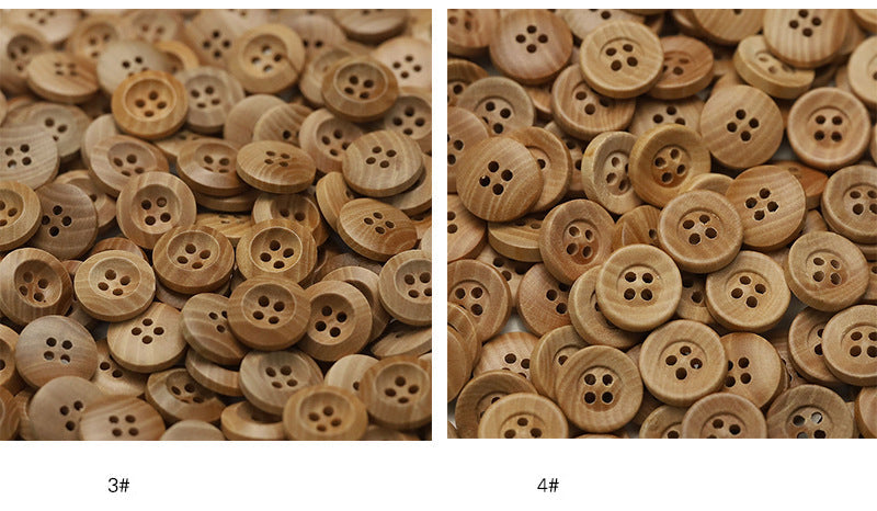 Natural Wood Buttons (2 & 4 Hole) — Sewing Supplies for Baby Clothes, Shirts & Cardigans