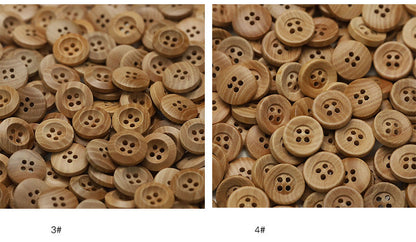 Natural Wood Buttons (2 & 4 Hole) — Sewing Supplies for Baby Clothes, Shirts & Cardigans