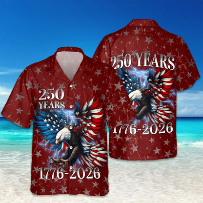Personalized 250th Anniversary Eagle Patriotic American Hawaiian Shirts