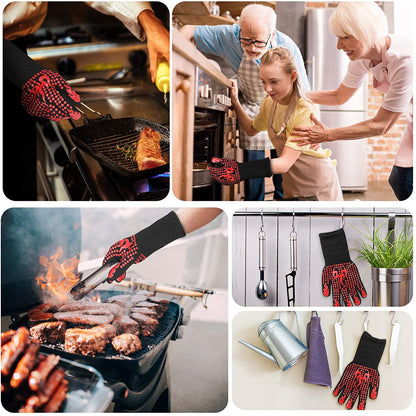 1472°F Extreme Heat Resistant BBQ Gloves | Premium Aramid Grilling, Smoker & Oven Mitts