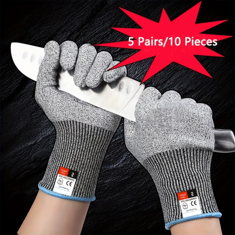 CE Certified EN388 Safety Gloves | Level 5 Cut Resistant & Abrasion Proof HPPE Work Gloves