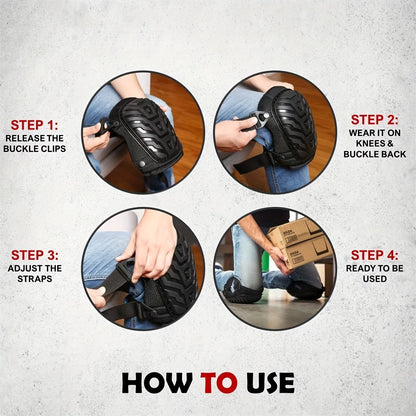 Pro-Grade Hard Shell Knee Pads | Heavy-Duty Concrete & Flooring Work Knee Protection
