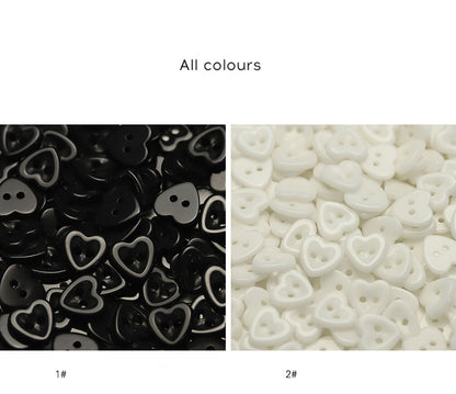 Handcrafted Heart Ceramic Buttons — 14.5mm 2-Hole Colorful Fasteners for Kids' Knitwear & Cardigans