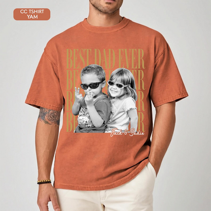 Custom Dad Vintage Photo Shirt: Personalized Fathers Day Shirt With Kids Photo, Funny Dad Shirt, Best Dad Ever Shirt, New Dad Gift