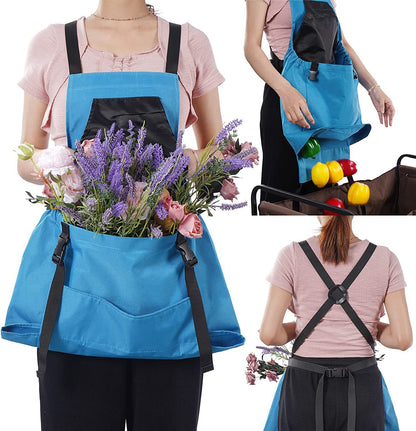 Premium Heavy-Duty Harvesting Apron | Hands-Free Gardening & Foraging Bag with Quick-Release Bottom