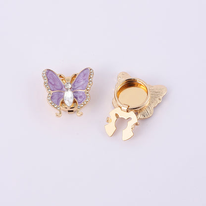 ✨ 3D Crystal Butterfly Cufflinks for Women | Elegant Rhinestone Shirt Collar Pin & Cuff Studs