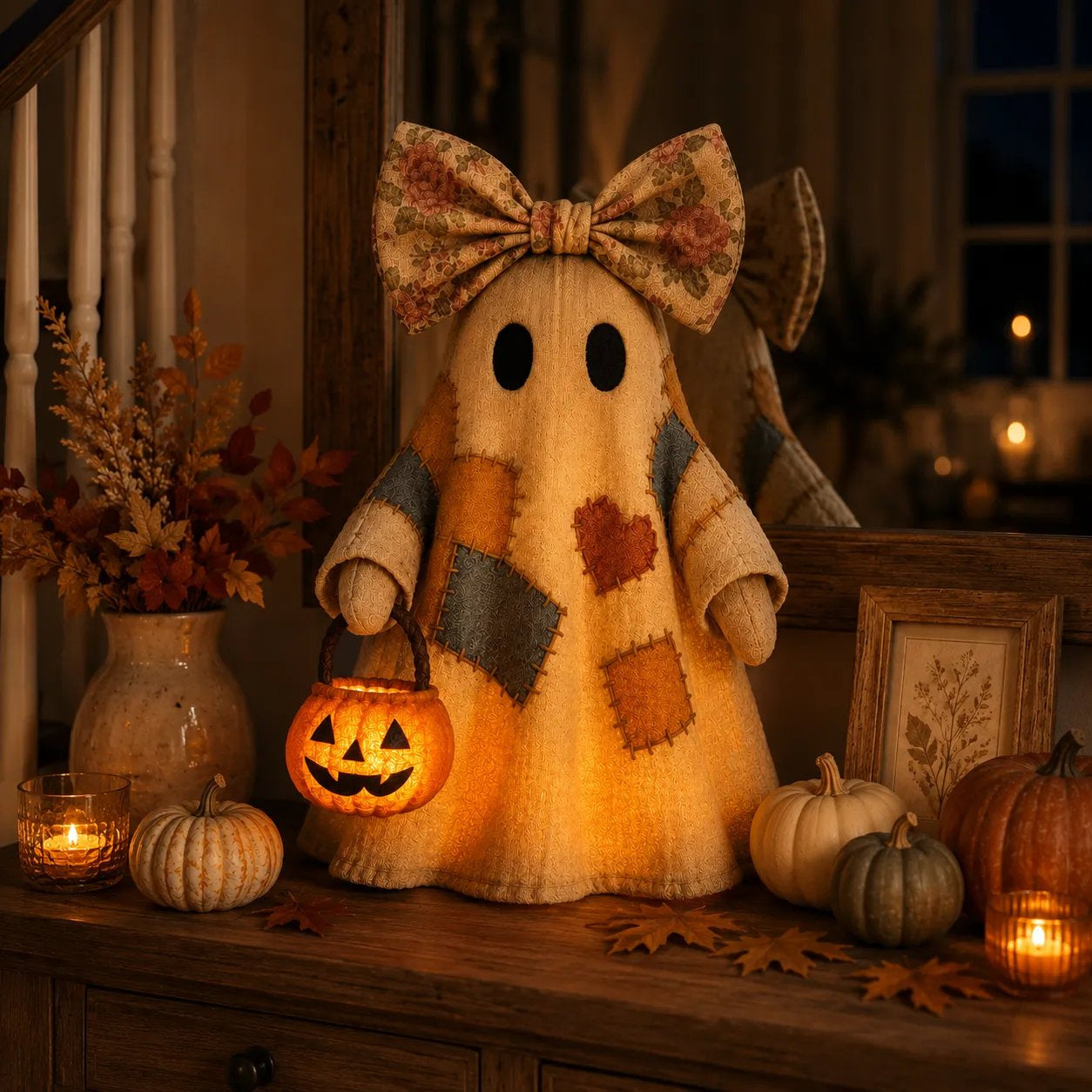 Lighted Vintage Patchwork Ghost 👻  Free Shipping