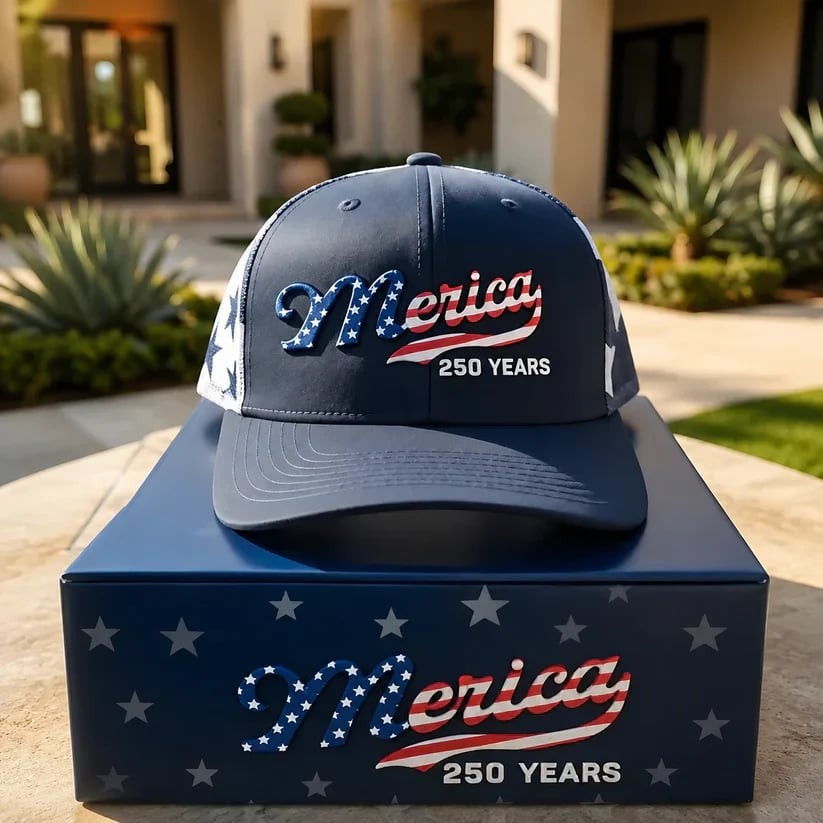 US ’Merica 250 Years Embroidered Mesh Back Trucker Hat