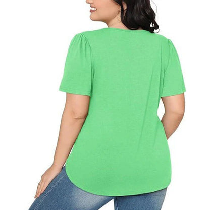 💕Last day promotionWomens💕 T-Shirts Short SleevePleated Dressy Casual ScoopedNeck Summer Tops Blouses