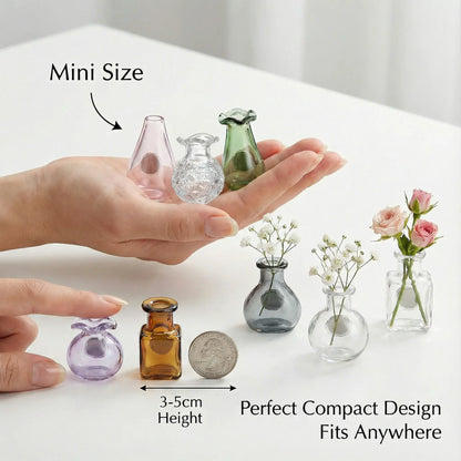 Mini Glass Vase Fridge Magnets Set – Magnetic Bud Vases for Real Flowers & Home Decor