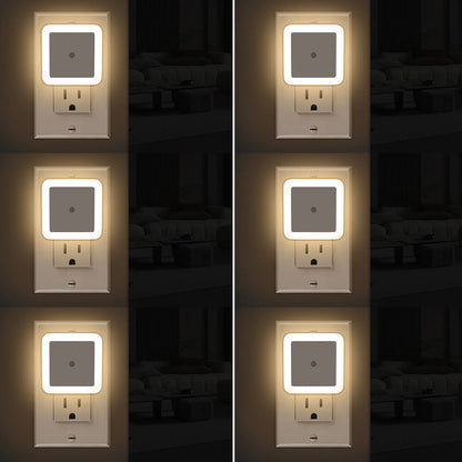 6-Pack Smart Sensor Night Lights – Warm White Plug-in LED for Nursery, Stairs & Hallways