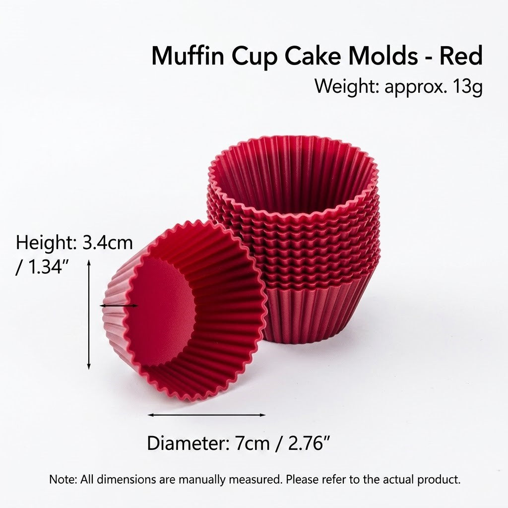 Multi-Purpose Silicone Egg Poachers & Baking Muffin Liners (Classic Red)