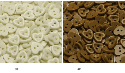 Handcrafted Heart Ceramic Buttons — 14.5mm 2-Hole Colorful Fasteners for Kids' Knitwear & Cardigans