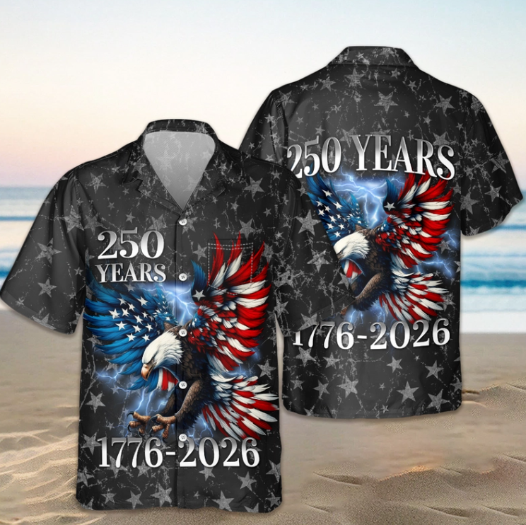 Personalized 250th Anniversary Eagle Patriotic American Hawaiian Shirts
