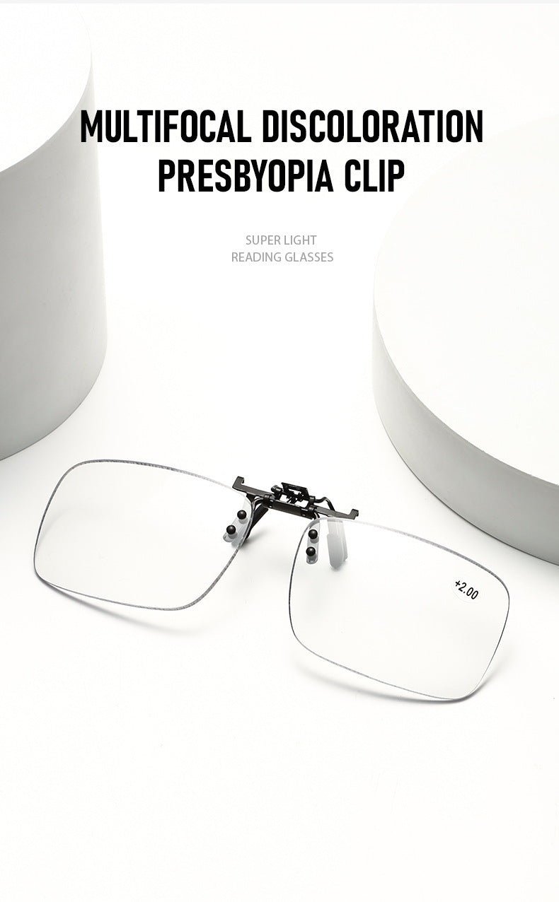 Photochromic Progressive Multifocal Clip-On Reading Glasses | Anti-Blue Light & Flip-Up Lenses