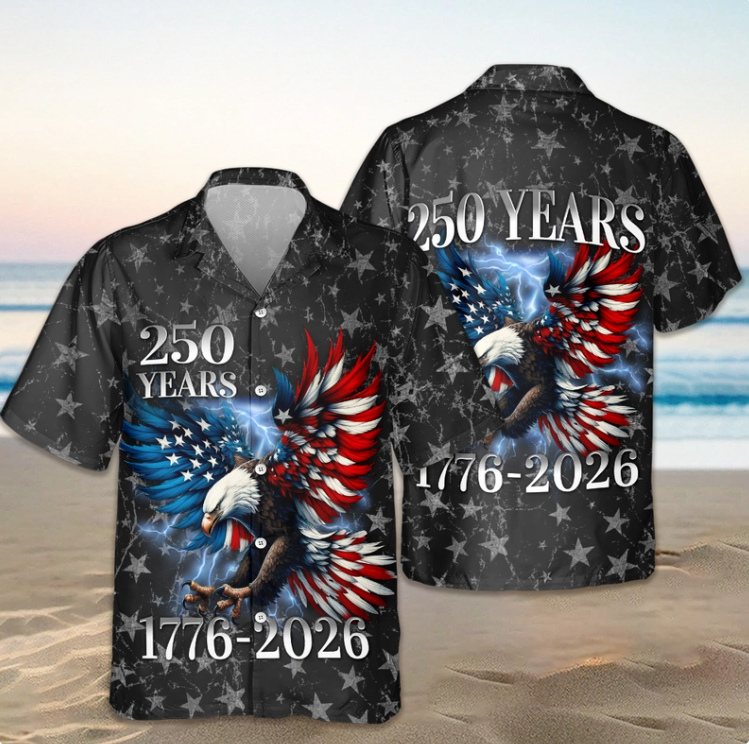 Personalized 250th Anniversary Eagle Patriotic American Hawaiian Shirts