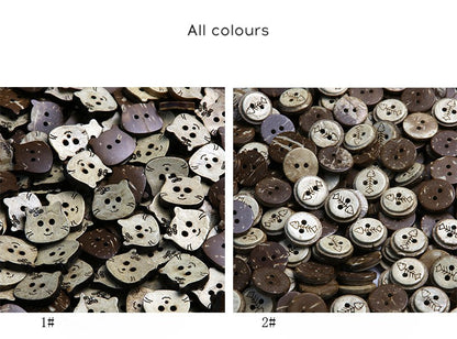 Vintage Distressed Coconut Shell Buttons — For Sweaters, Cardigans & DIY Crafts