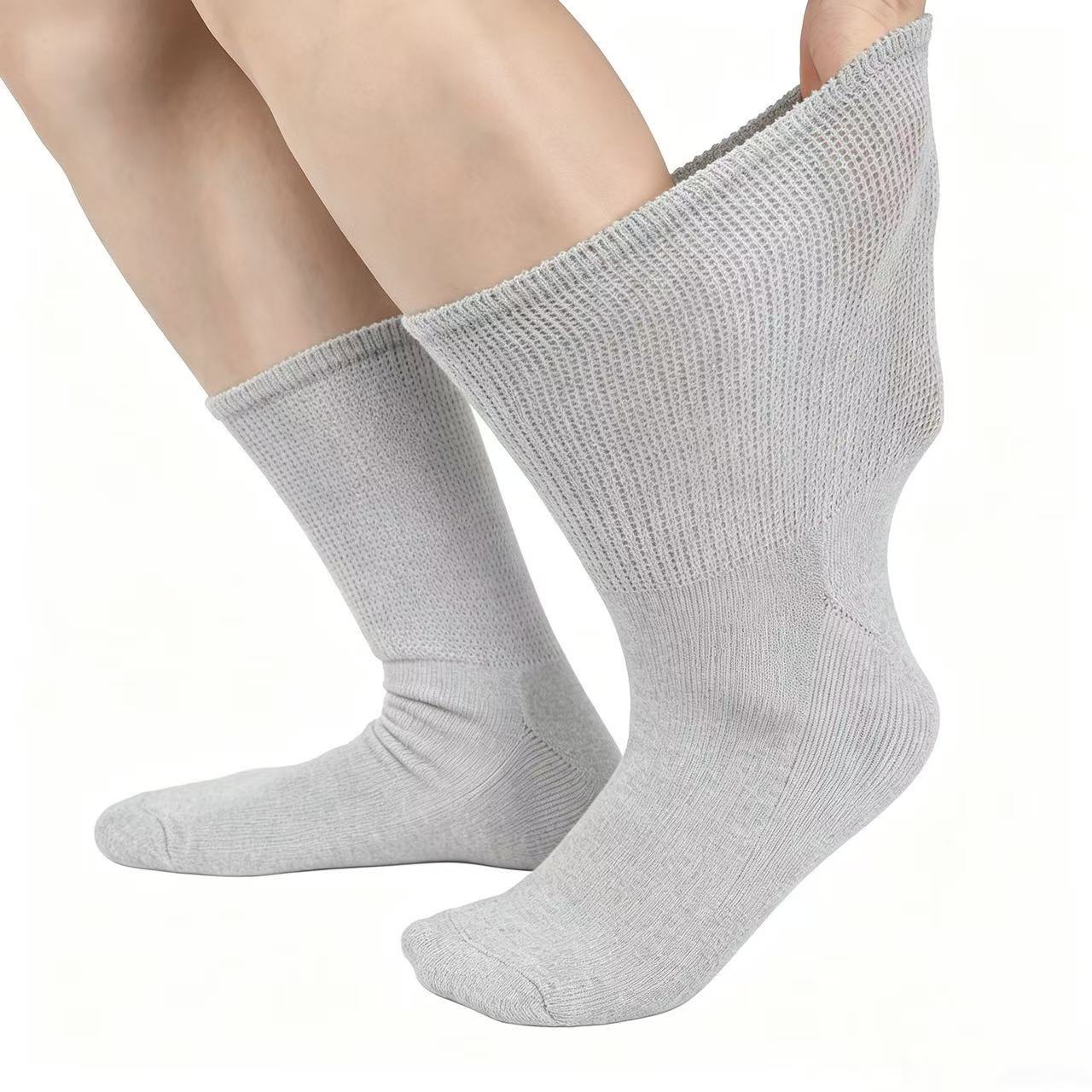 Extra Wide Non-Binding Socks | Premium Cushioned Mid-Calf Socks for Swollen Feet & Wide Calves