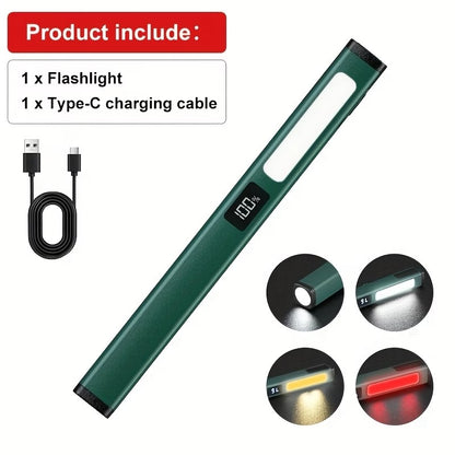 6-in-1 Magnetic EDC Penlight | Rechargeable Inspection & Auto Work Light with LED Display