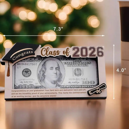 Class of 2026 Graduation Money Holder – Unique Wooden Cash Display & Gift Box