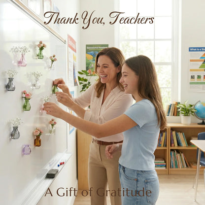 Mini Glass Vase Fridge Magnets Set – Magnetic Bud Vases for Real Flowers & Home Decor
