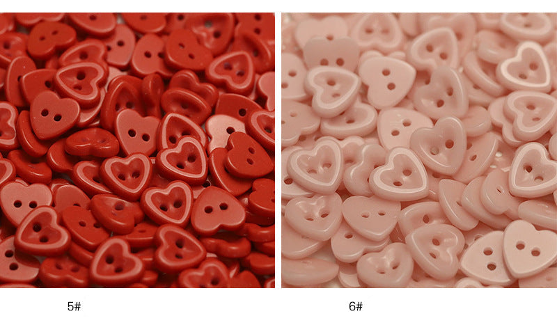 Handcrafted Heart Ceramic Buttons — 14.5mm 2-Hole Colorful Fasteners for Kids' Knitwear & Cardigans