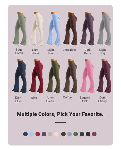 Buy 1, Get the 2nd 50% OFF Hedda High-Waisted Flared Cargo Leggings | Hidden Scrunch Booty Yoga Pants with Pockets