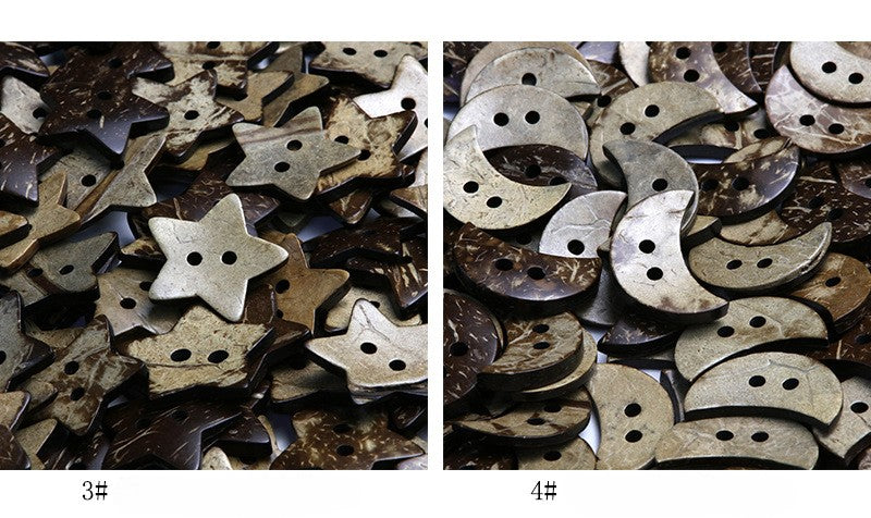 Vintage Distressed Coconut Shell Buttons — For Sweaters, Cardigans & DIY Crafts