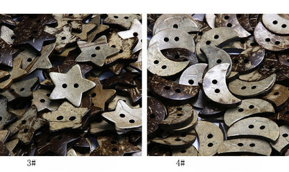 Vintage Distressed Coconut Shell Buttons — For Sweaters, Cardigans & DIY Crafts