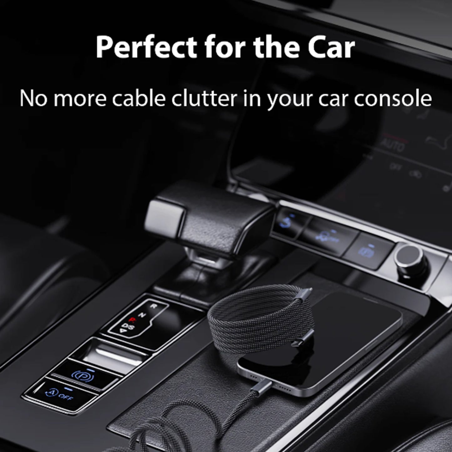 Magnetic retractable data cable
